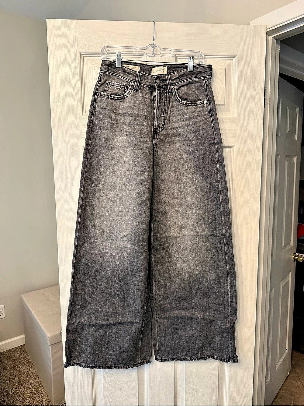 Universal Thread Mid-Rise Super Wide Leg Jeans Gray 4R Like New